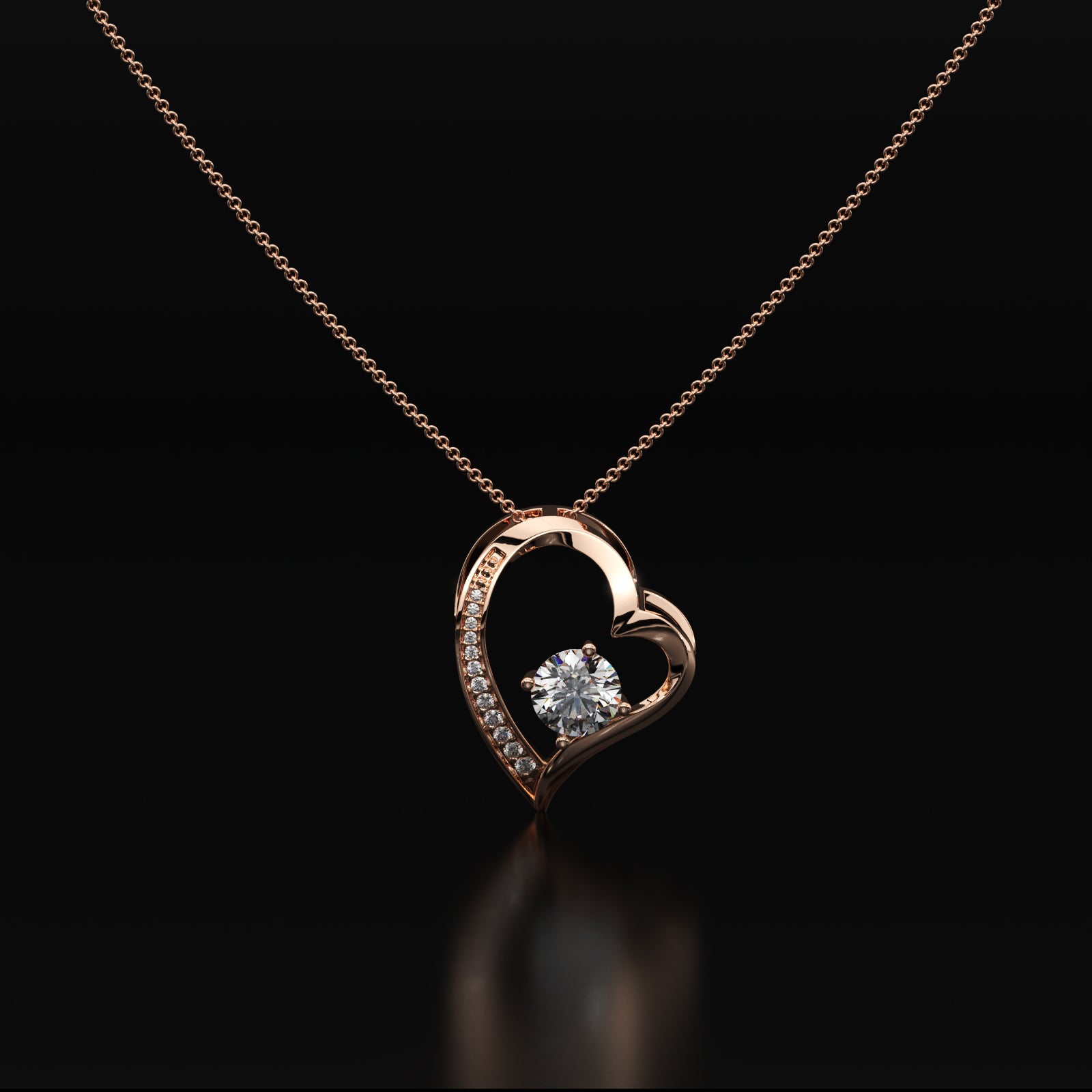 Careen Heart Solitaire Pendant