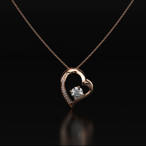 Careen Heart Solitaire Pendant
