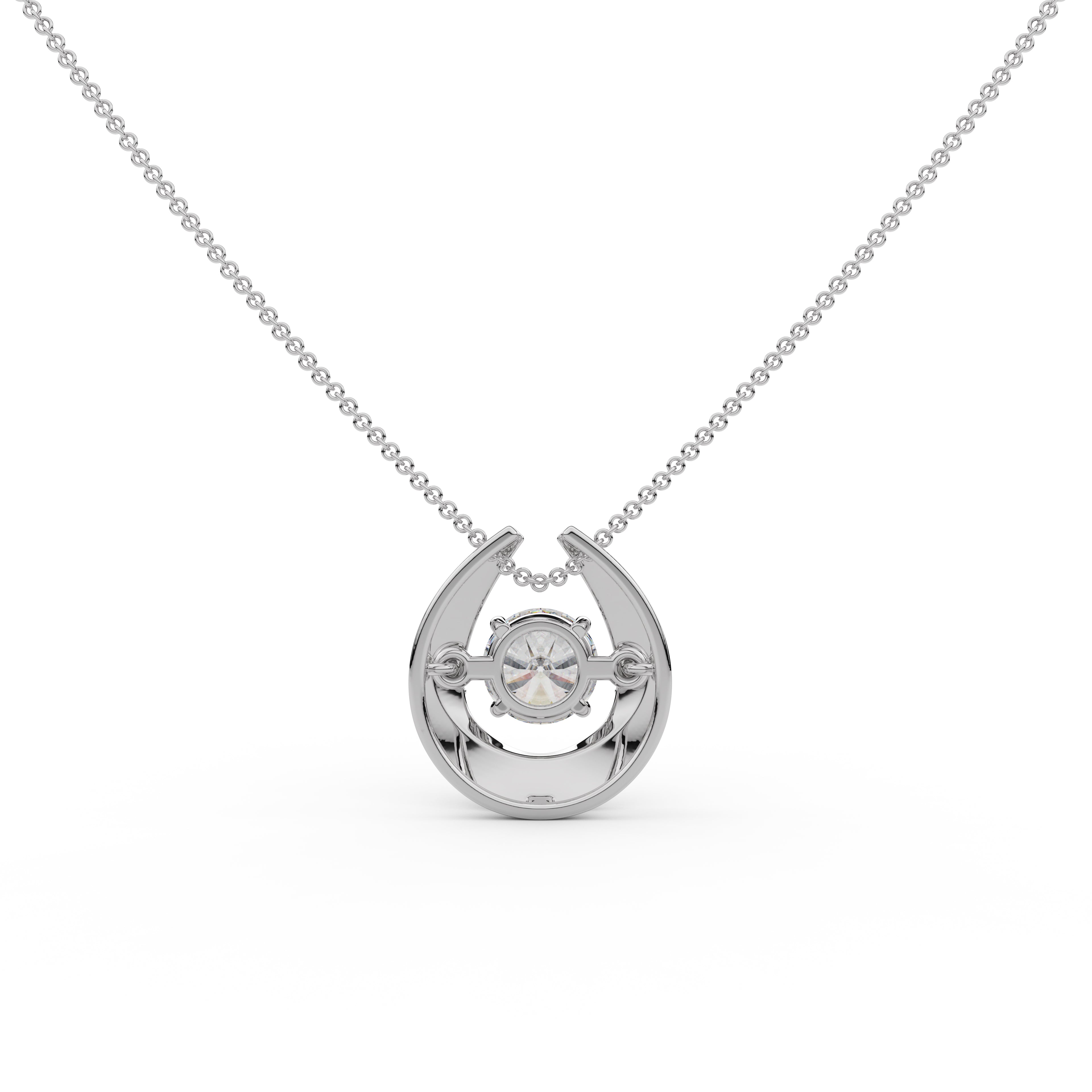 Horseshoe Shaped Diamond Pendant