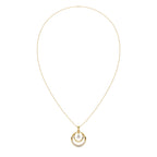 Dual Circle Pear Stone Silver Pendant