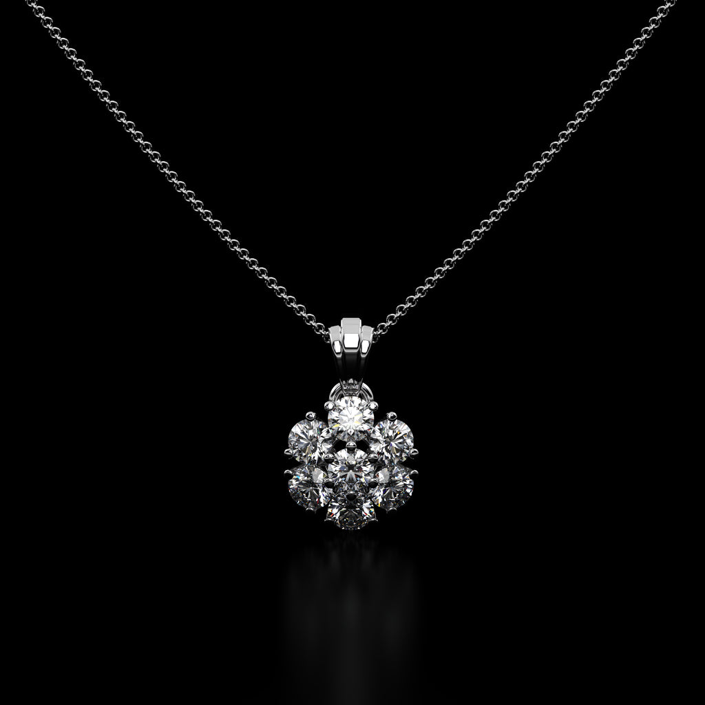 Cluster Round Diamond Designer Pendant
