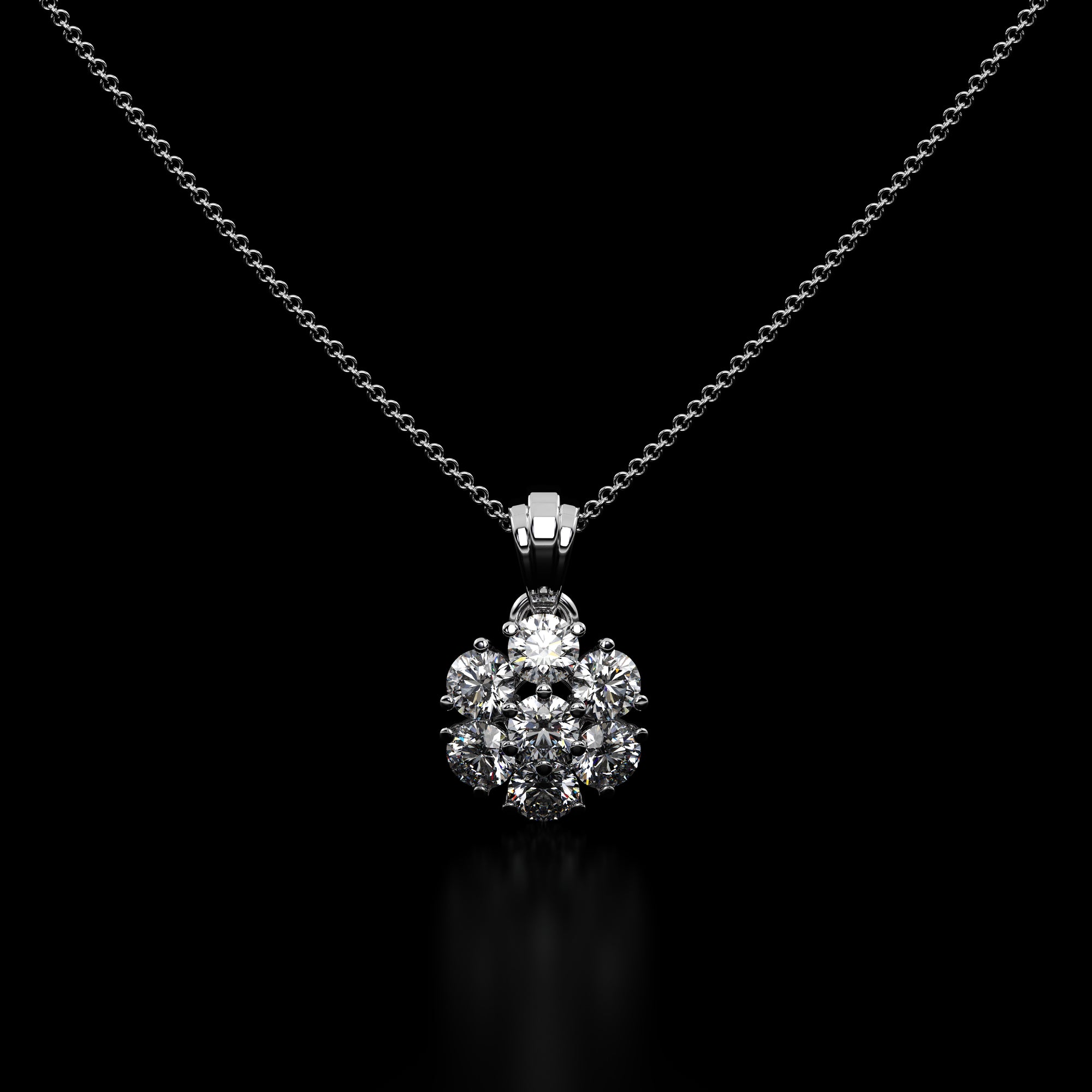 Cluster Round Diamond Designer Pendant