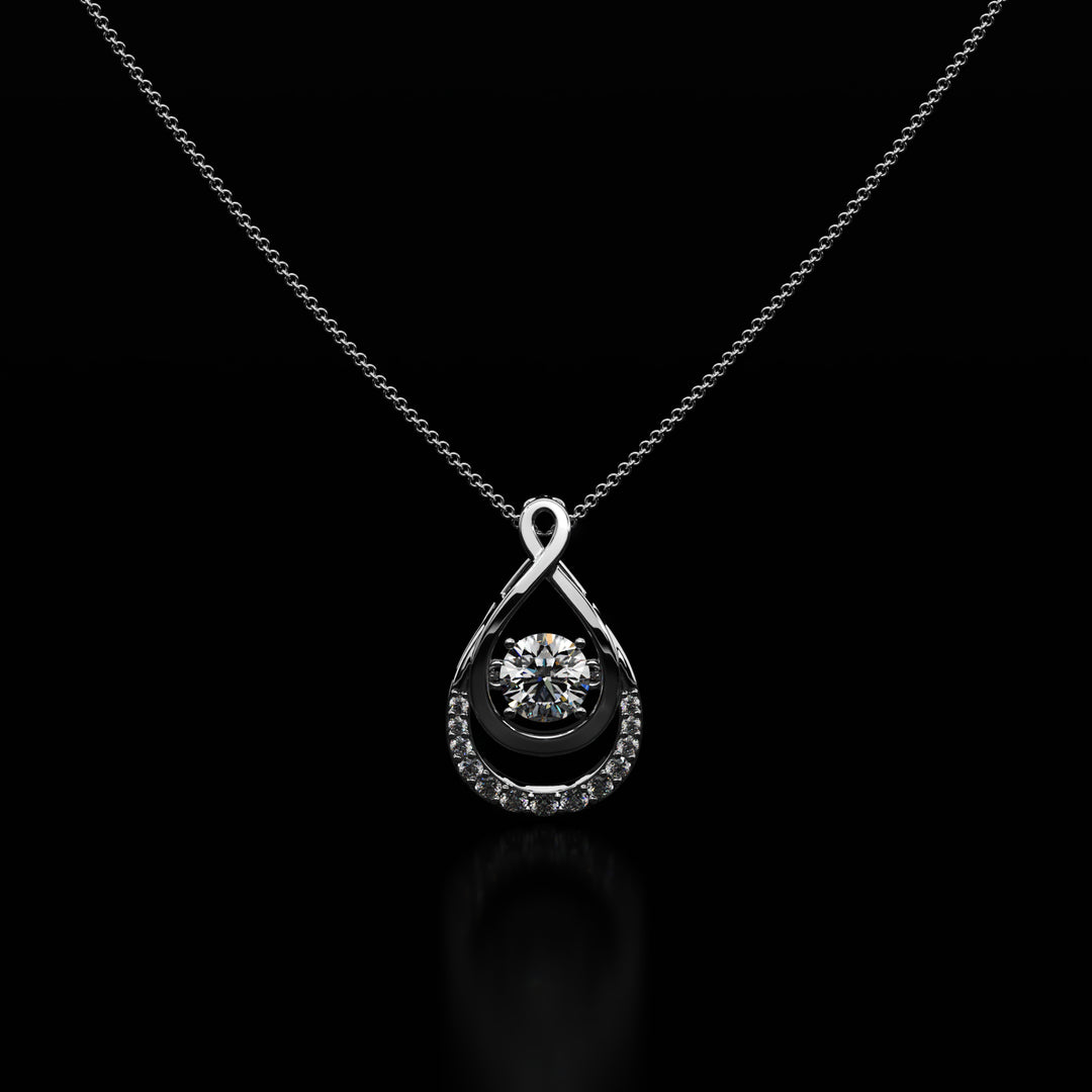 Dancing Solitaire Infinity Pendant