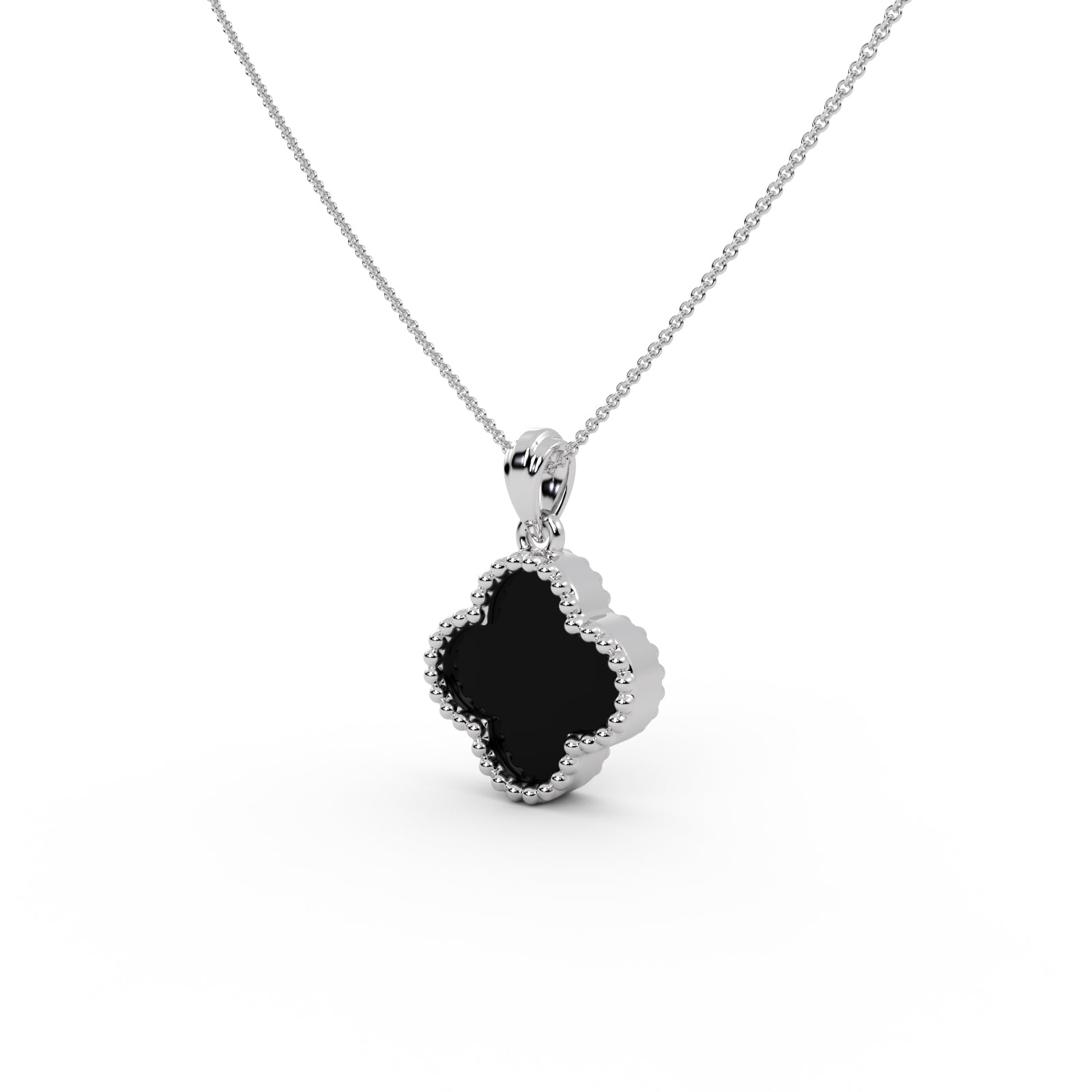 Clover Black Onyx Pendant