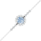 Aquamarine Floral Cluster Silver Bracelet