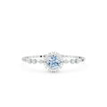 Aquamarine Floral Cluster Silver Bracelet