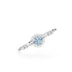 Aquamarine Floral Cluster Silver Bracelet