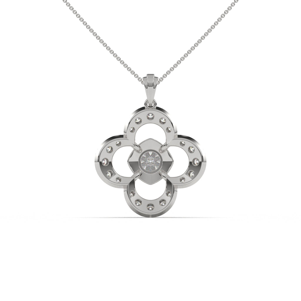 Solitaire Clover-Shaped Pendant