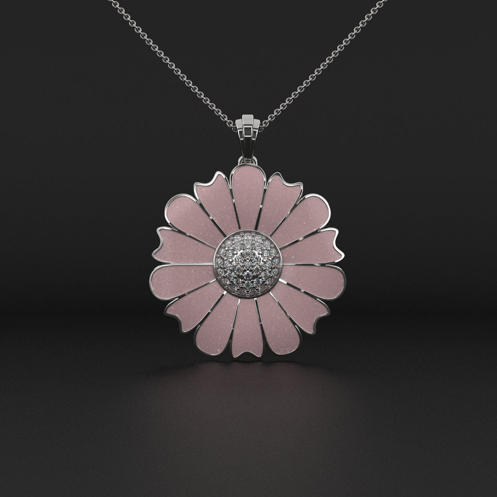 Pink Daisies Flower Pendant