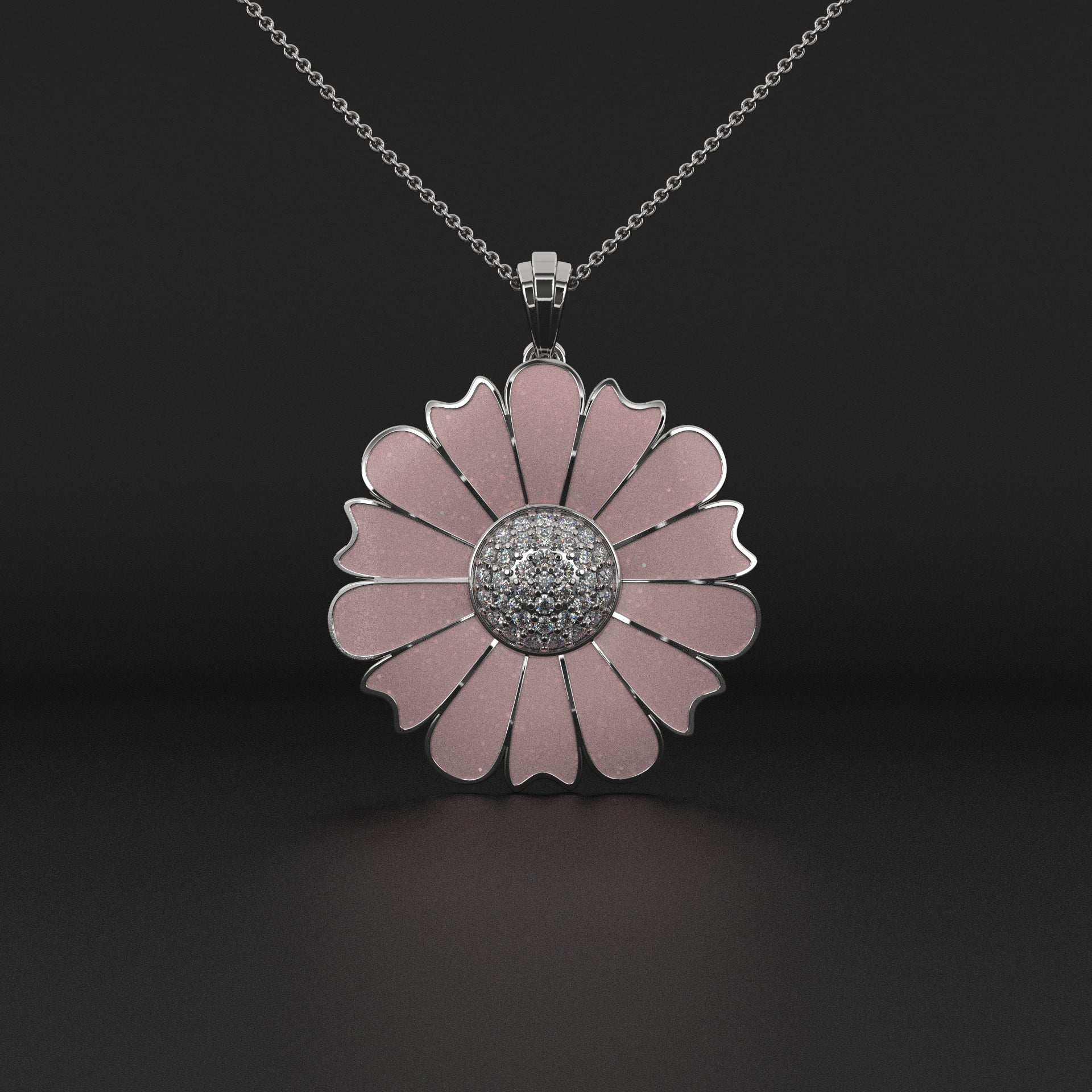 Pink Daisies Flower Pendant