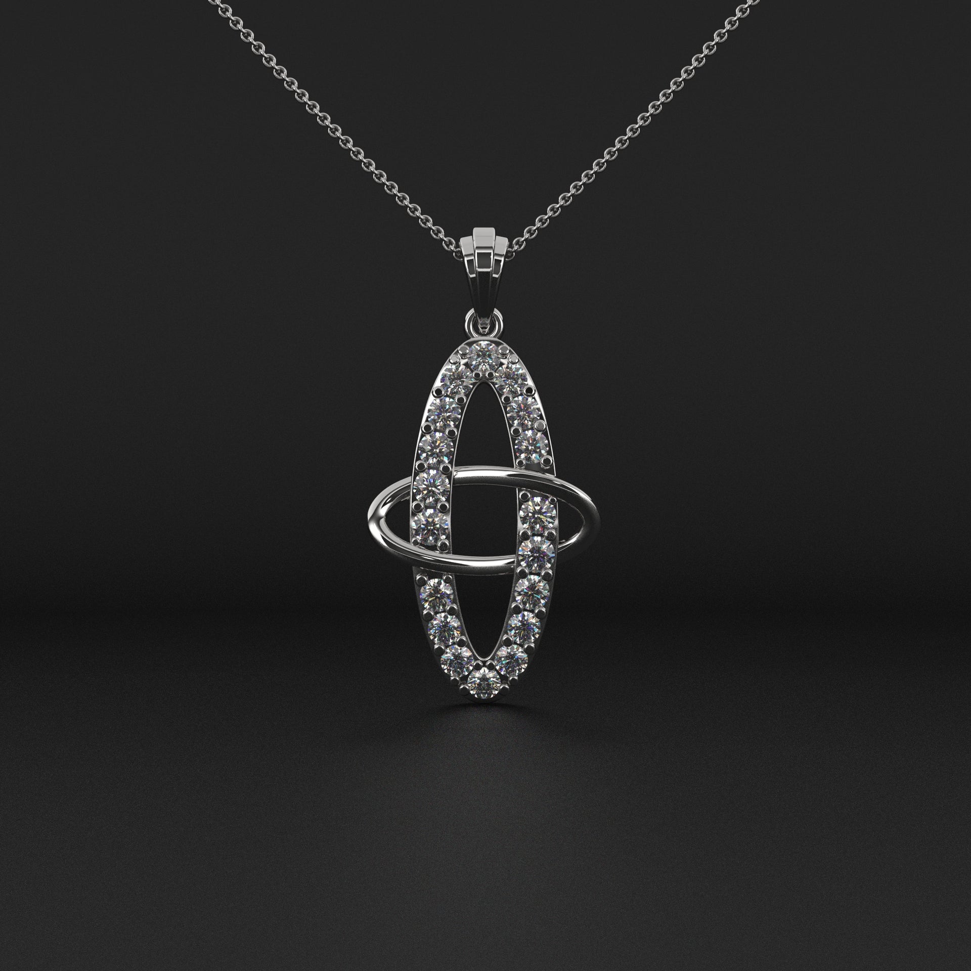Simulate Circle Diamond Pendant