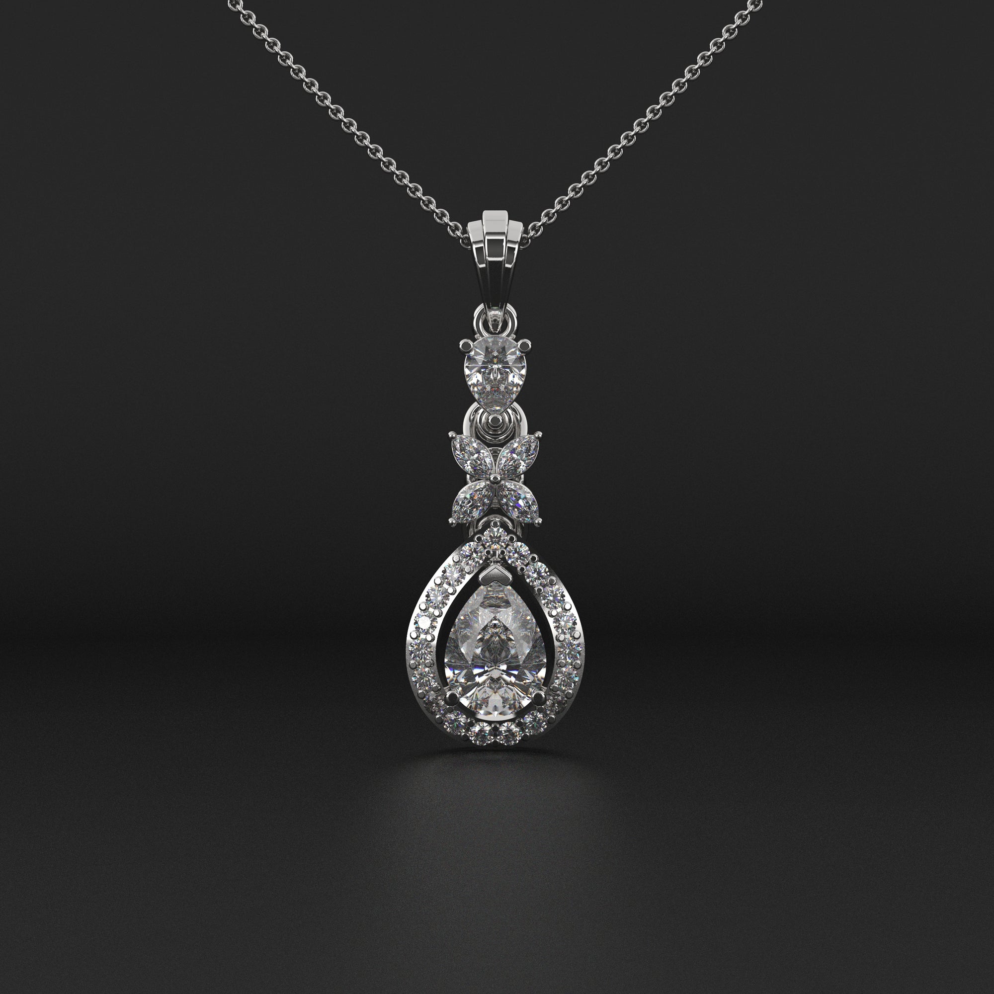 Florent Pear Drop Diamond Pendant