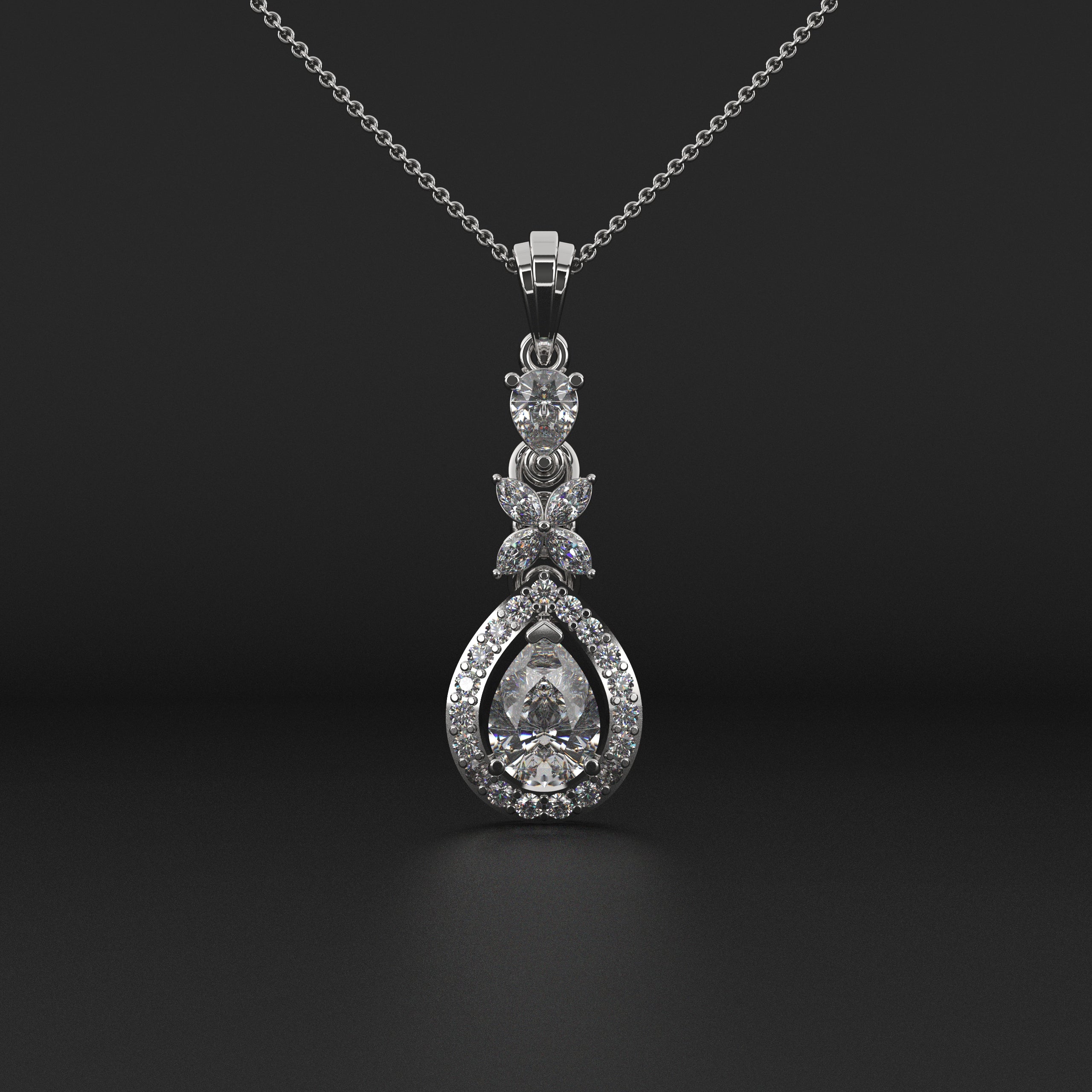 Florent Pear Drop Diamond Pendant