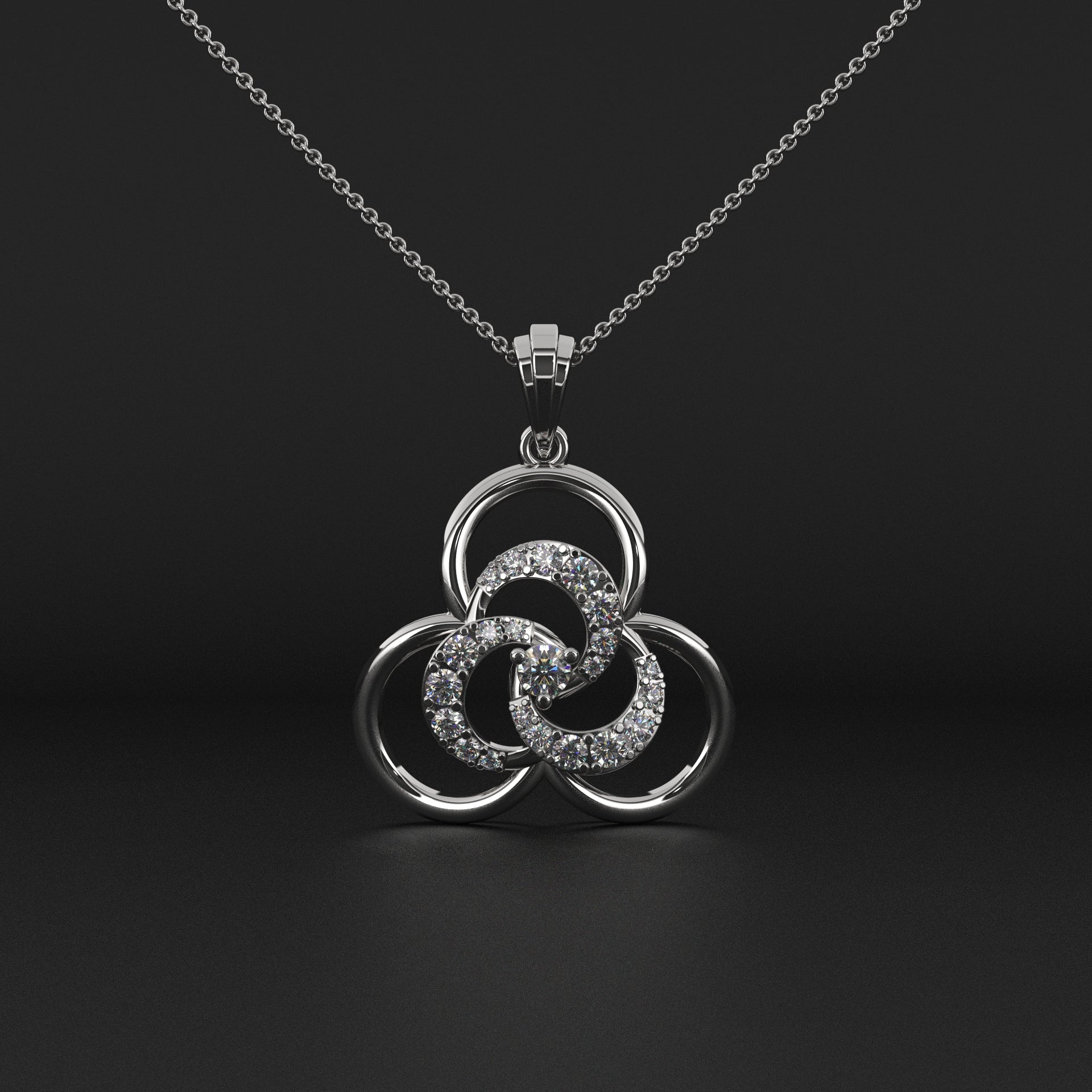 Mystic Overlay Solitaire Pendant