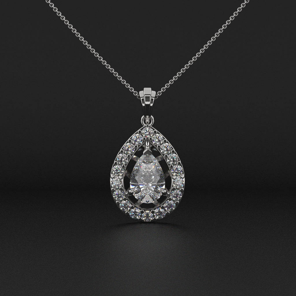 Peardrop Solitaire Diamond Pendant