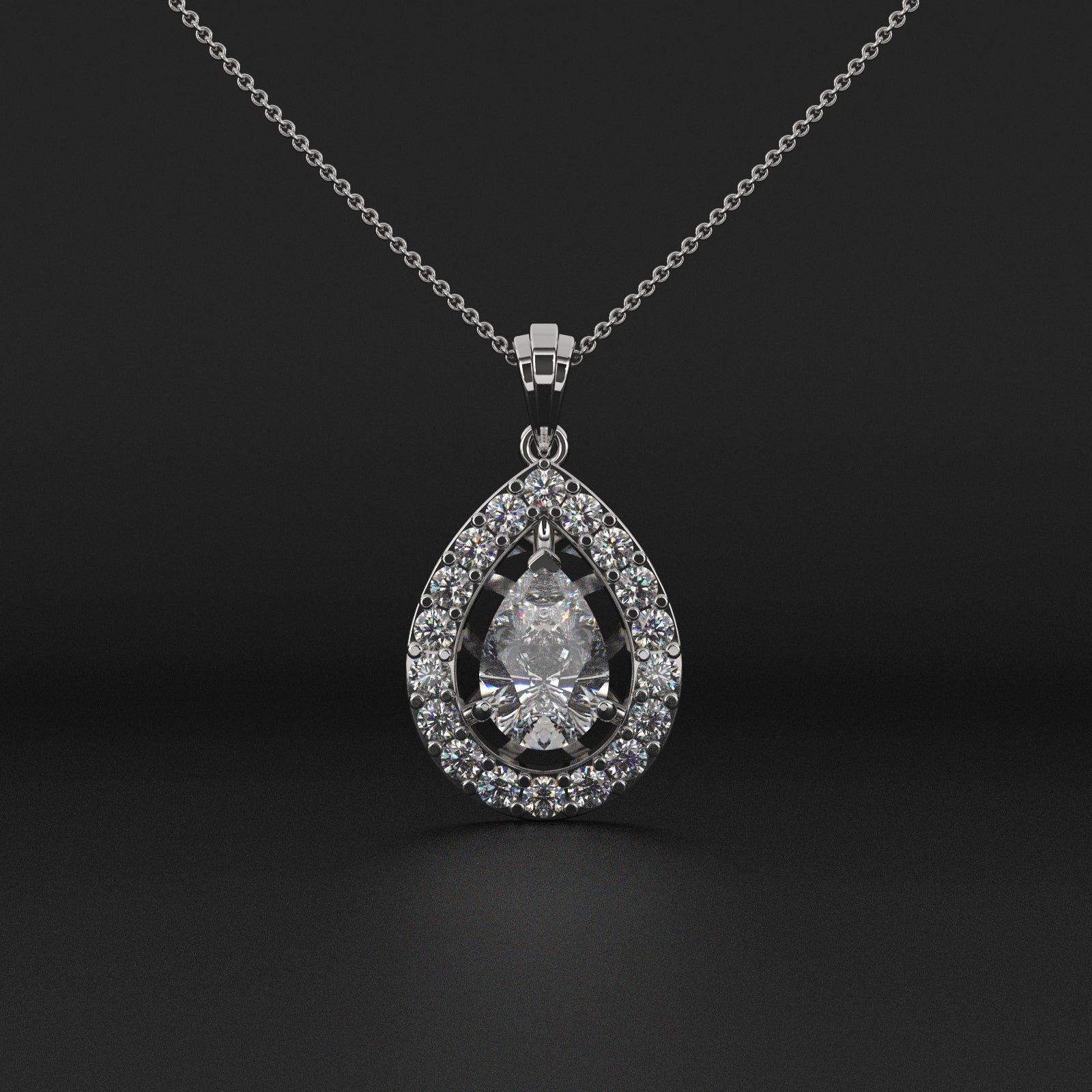 Peardrop Solitaire Diamond Pendant