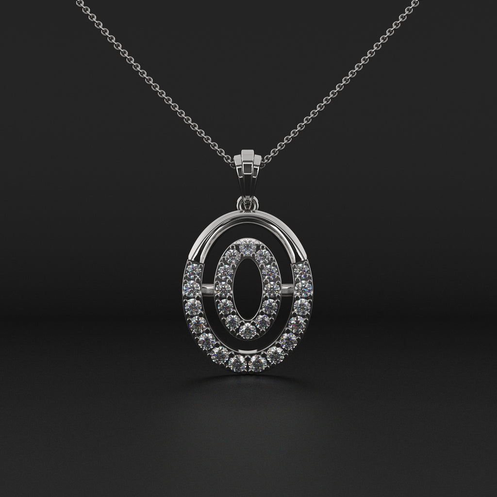 Elliptic Diamond Pendant