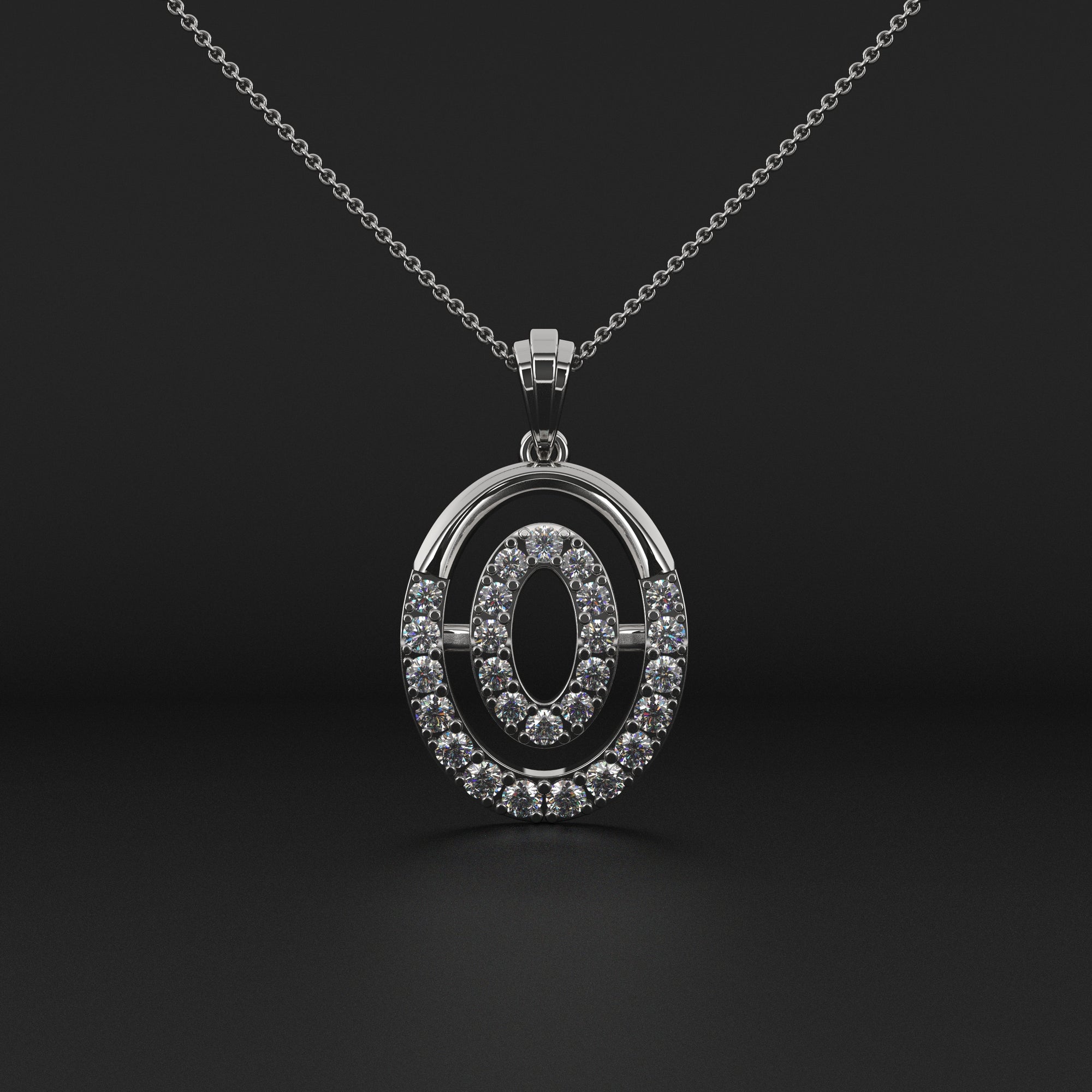 Elliptic Diamond Pendant