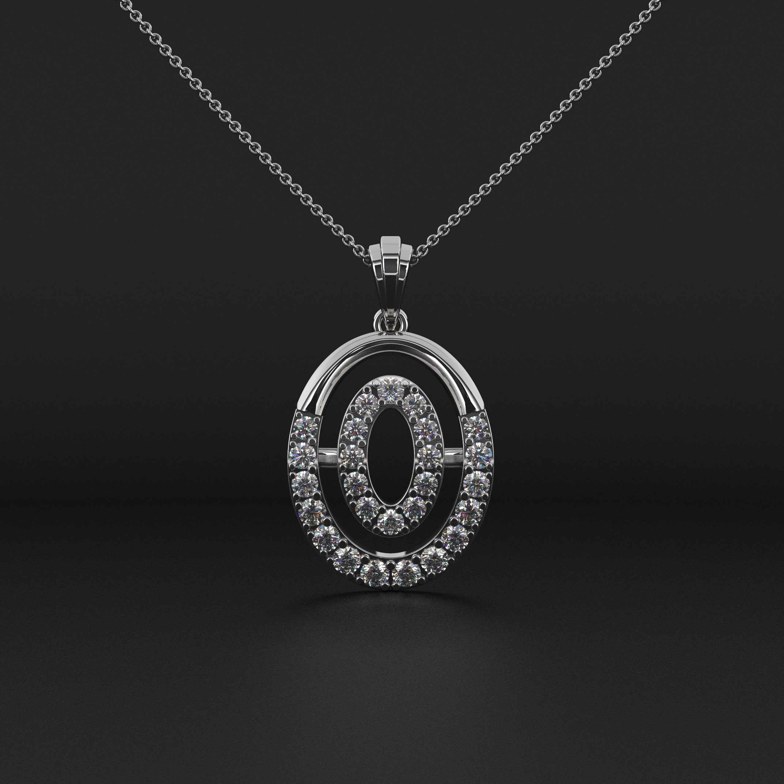 Elliptic Diamond Pendant