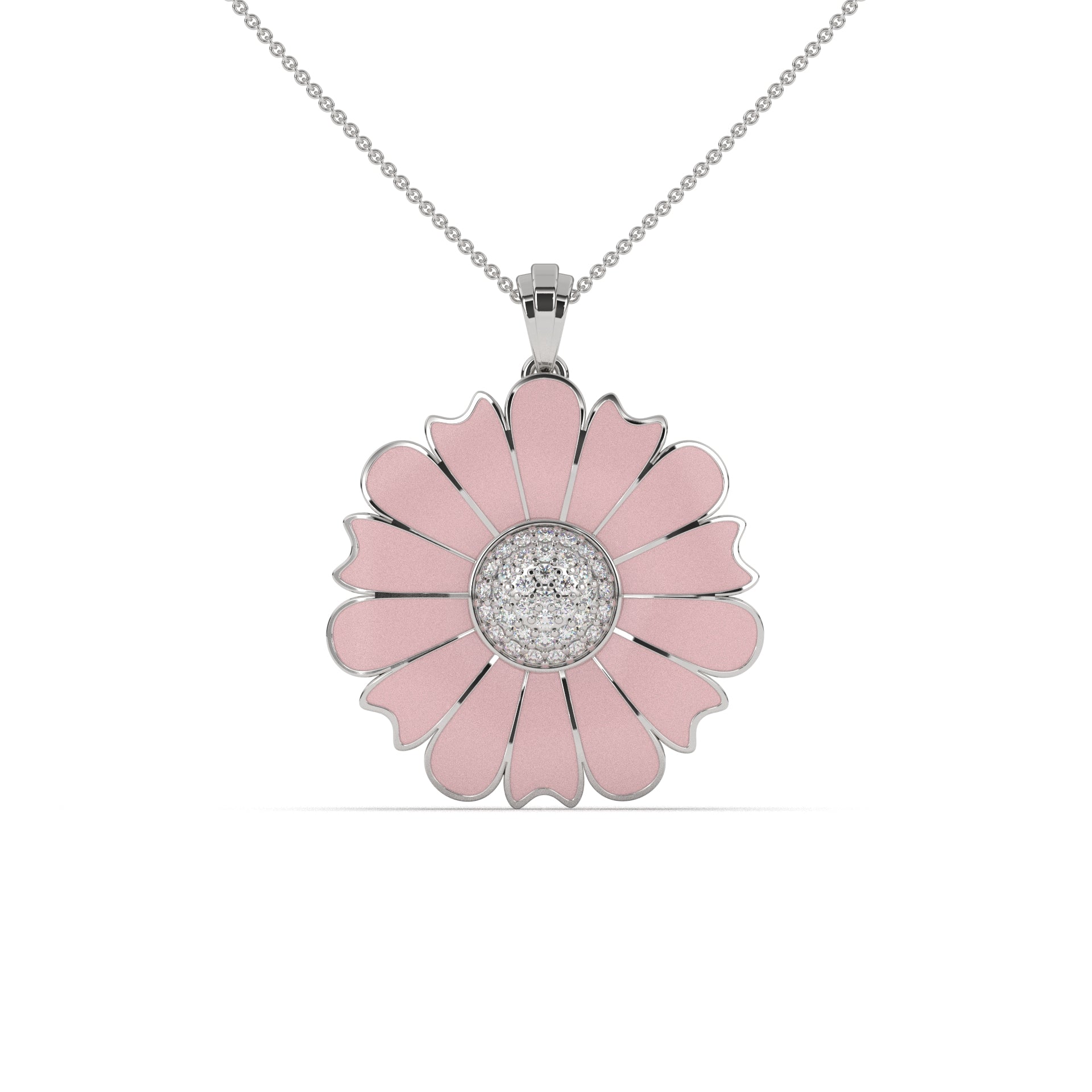 Pink Daisies Flower Pendant