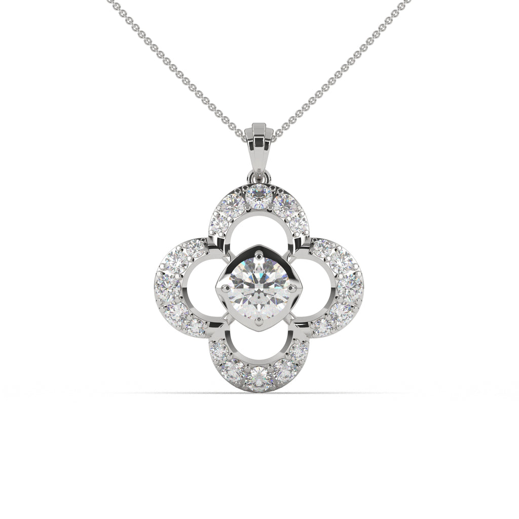 Solitaire Clover-Shaped Pendant