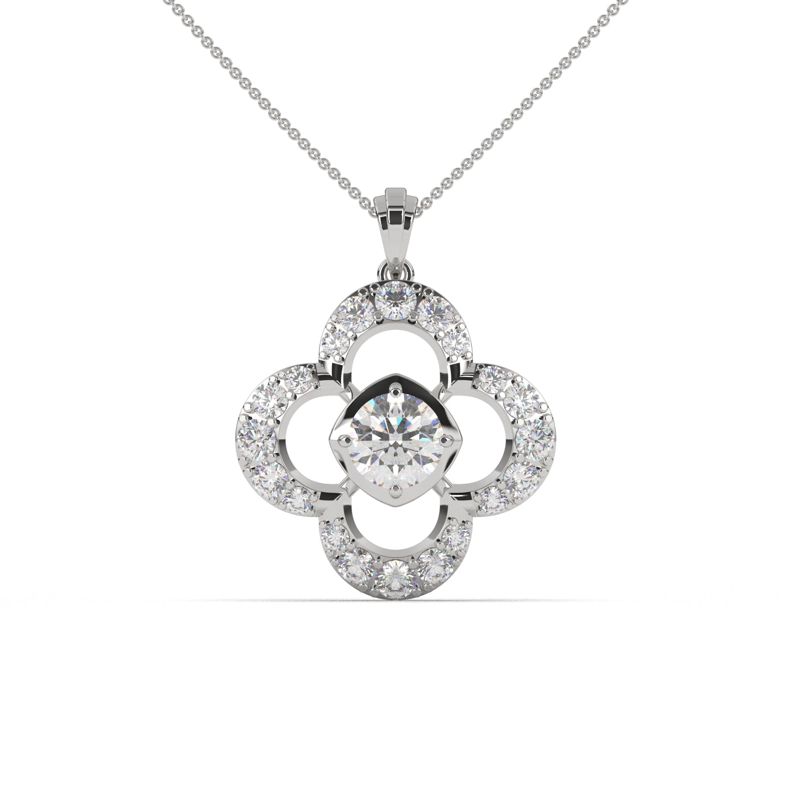 Solitaire Clover-Shaped Pendant