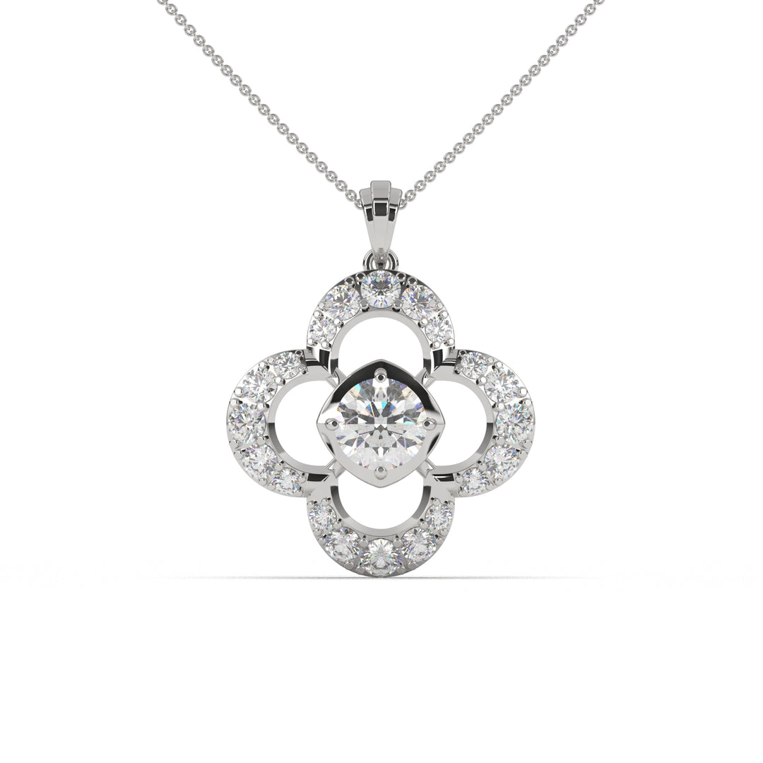 Solitaire Clover-Shaped Pendant