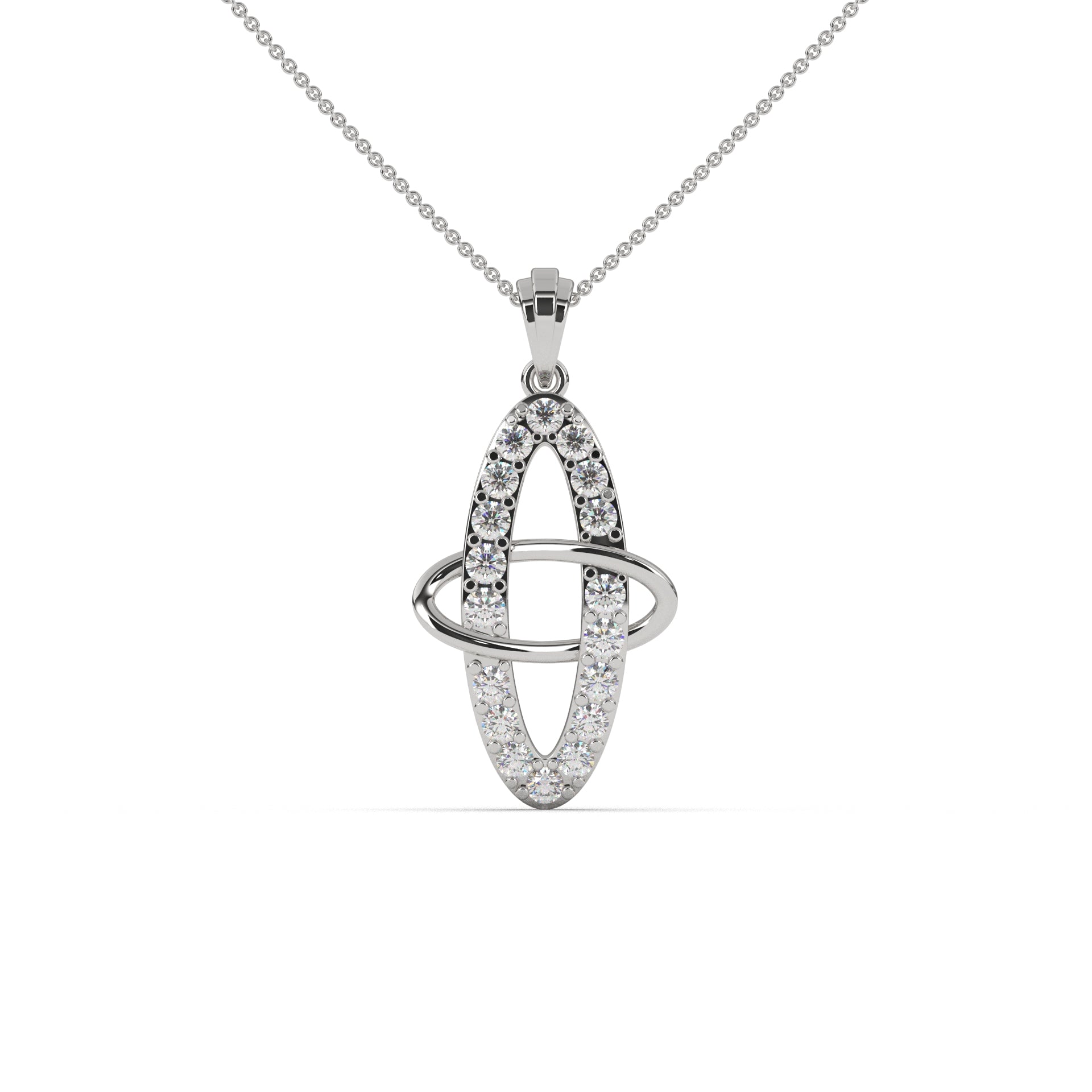 Simulate Circle Diamond Pendant
