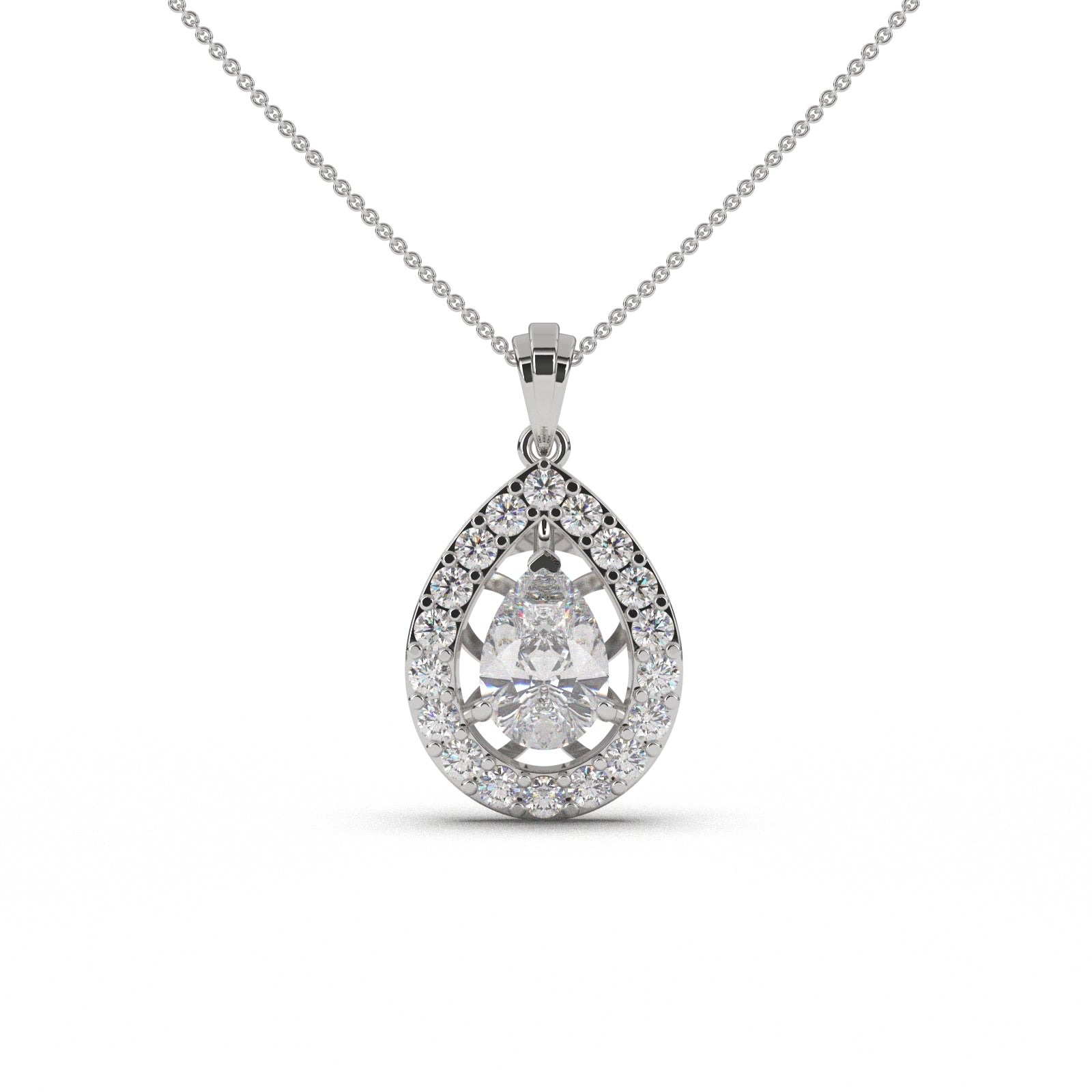 Peardrop Solitaire Diamond Pendant