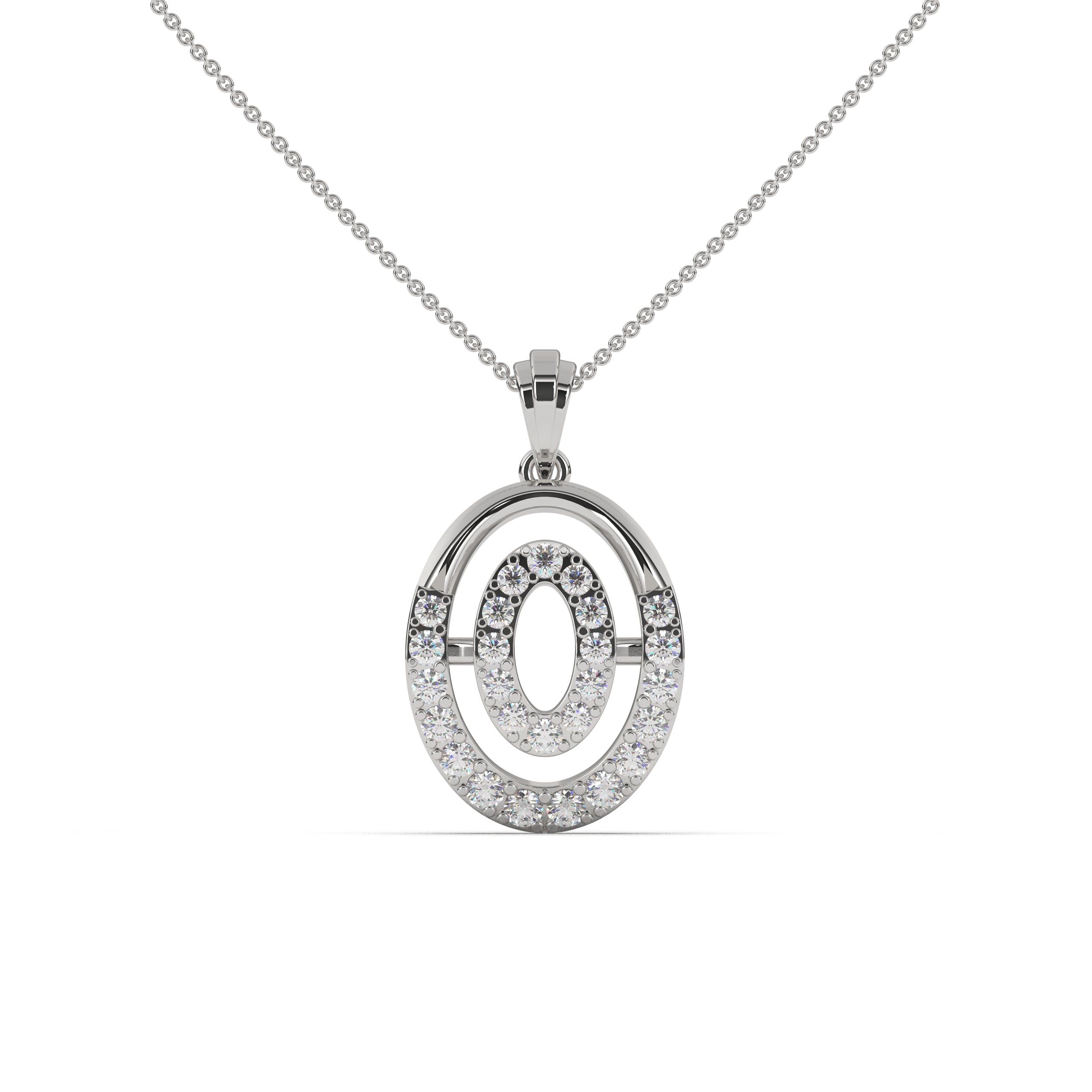 Elliptic Diamond Pendant