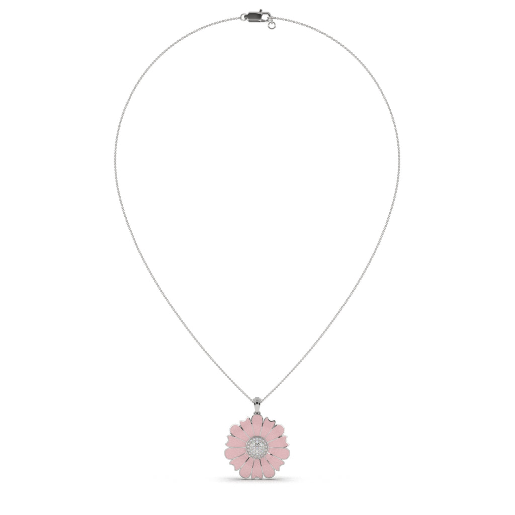 Pink Daisies Flower Pendant