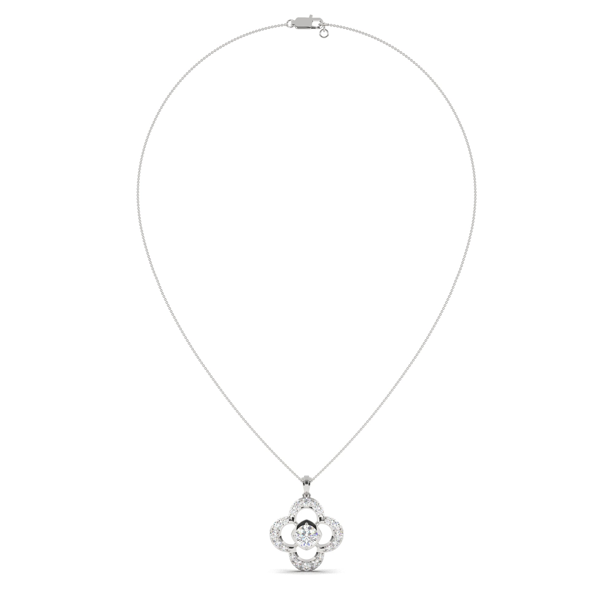 Solitaire Clover-Shaped Pendant
