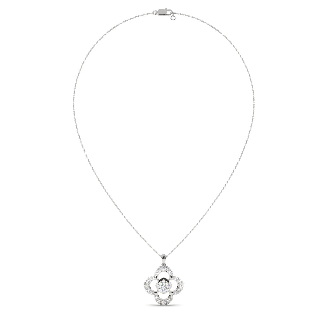 Solitaire Clover-Shaped Pendant