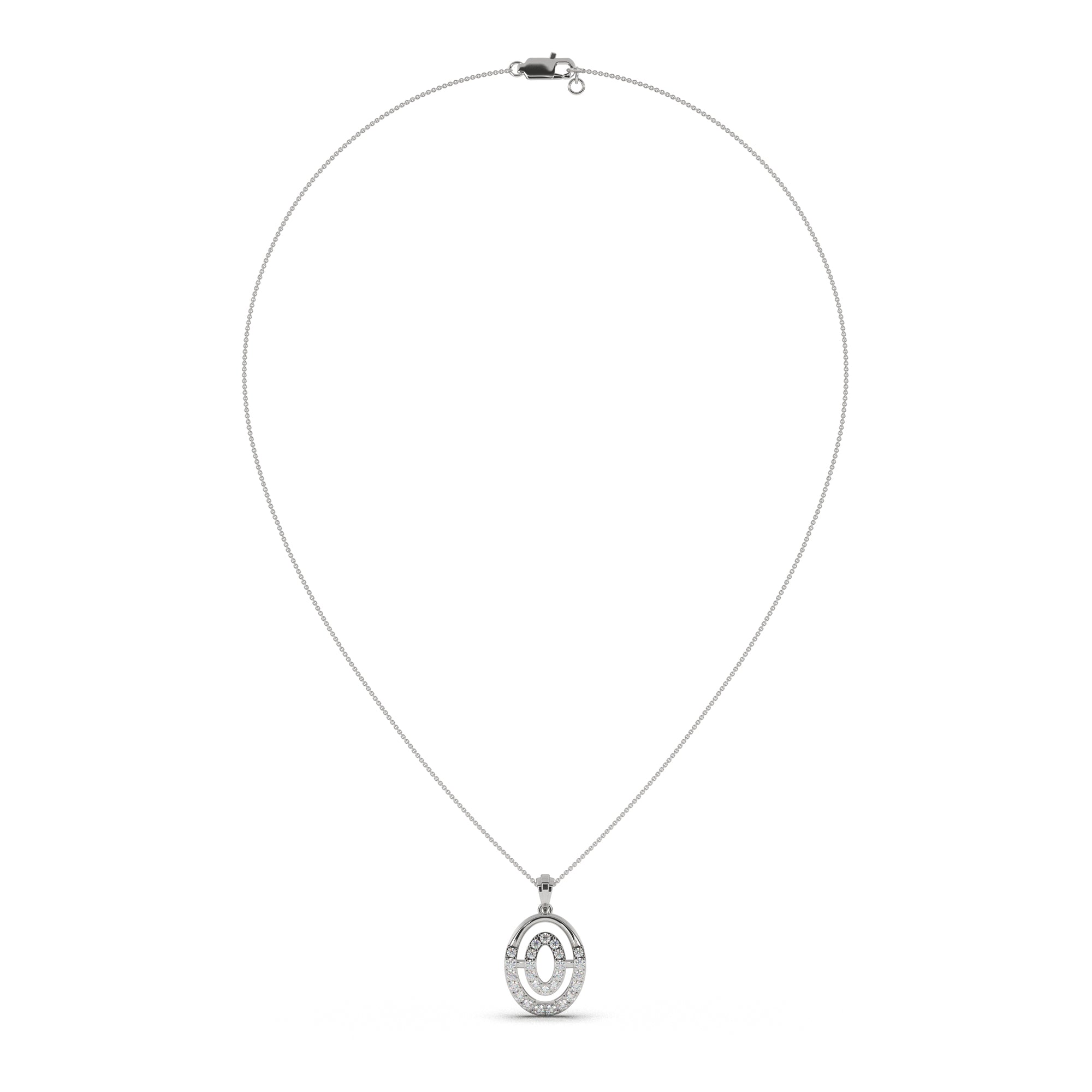 Elliptic Diamond Pendant