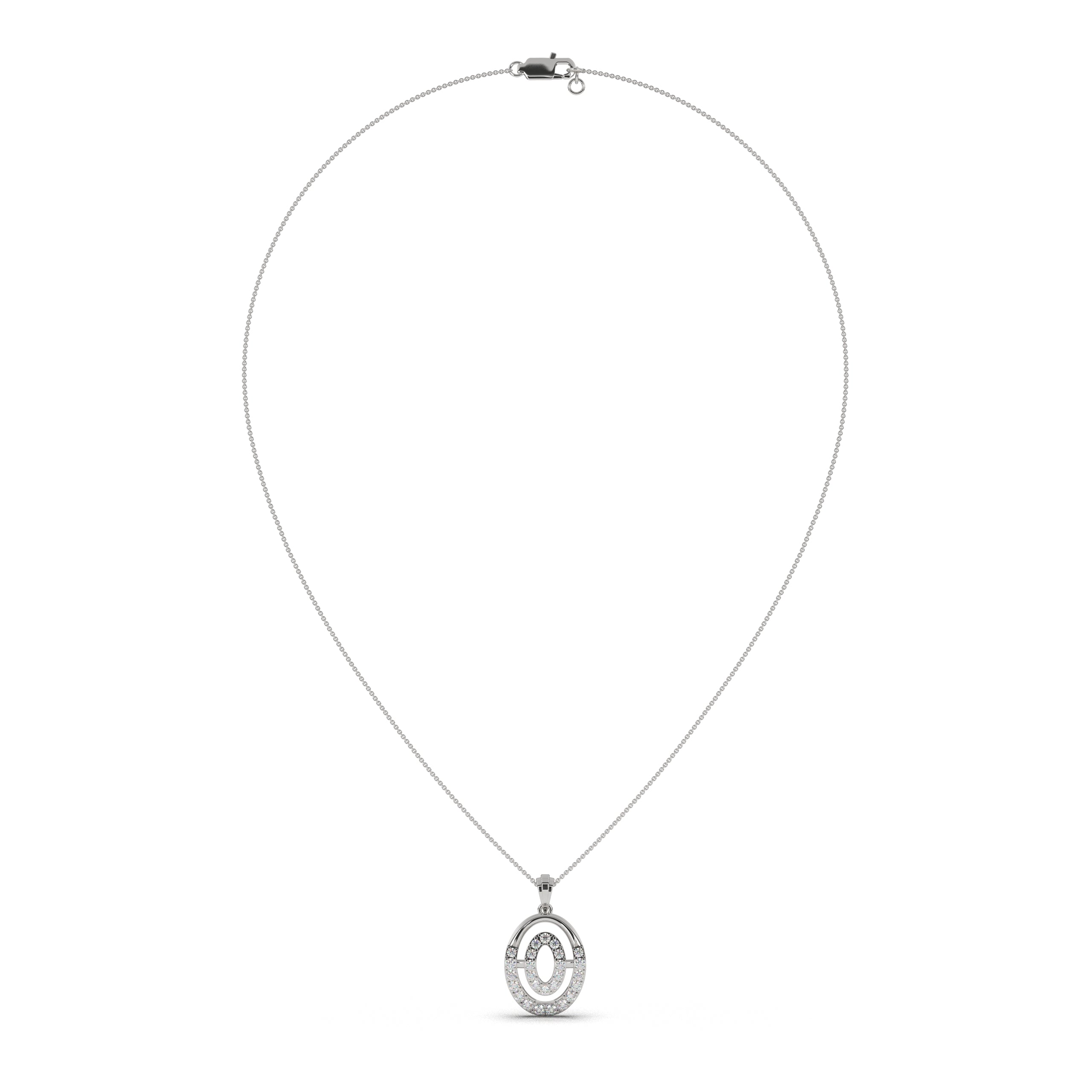 Elliptic Diamond Pendant
