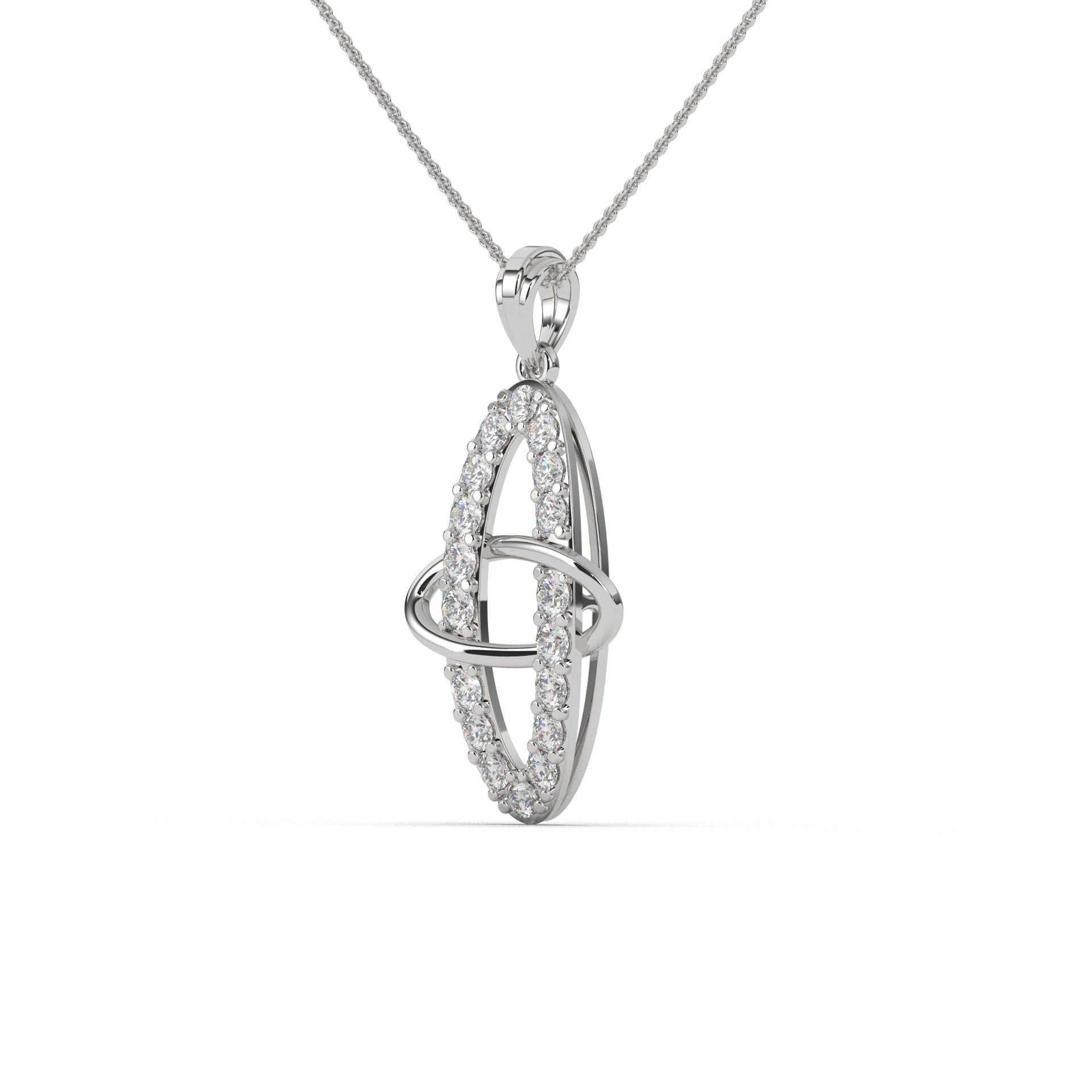 Simulate Circle Diamond Pendant