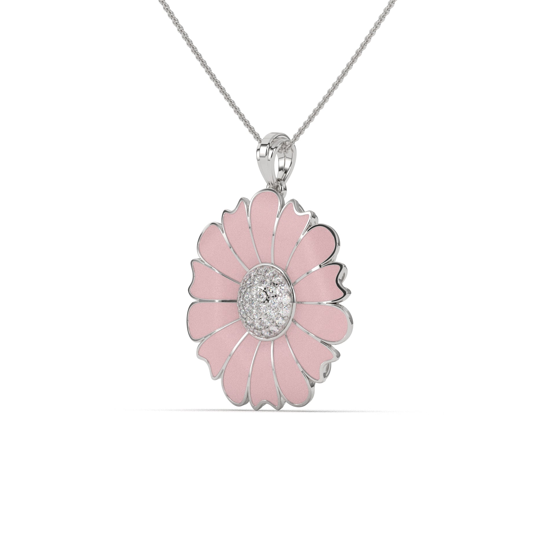 Pink Daisies Flower Pendant