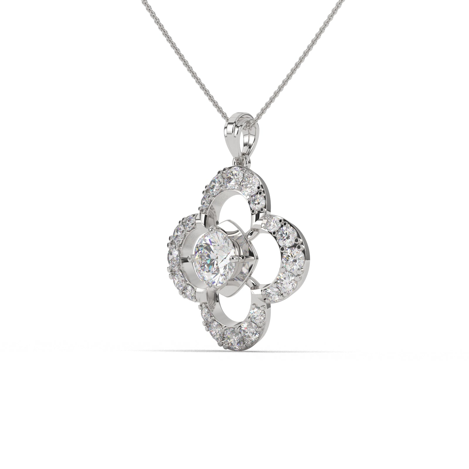 Solitaire Clover-Shaped Pendant