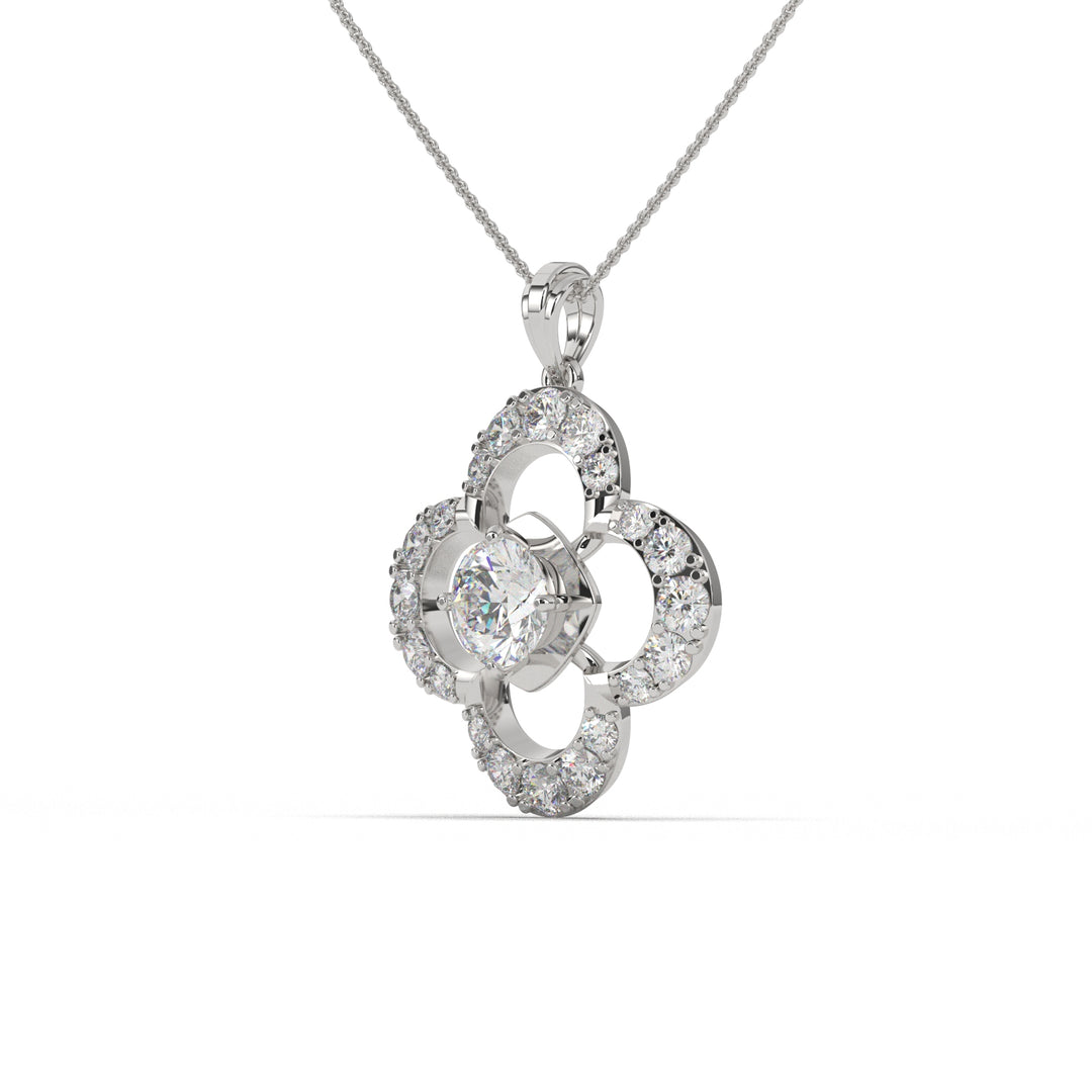 Solitaire Clover-Shaped Pendant