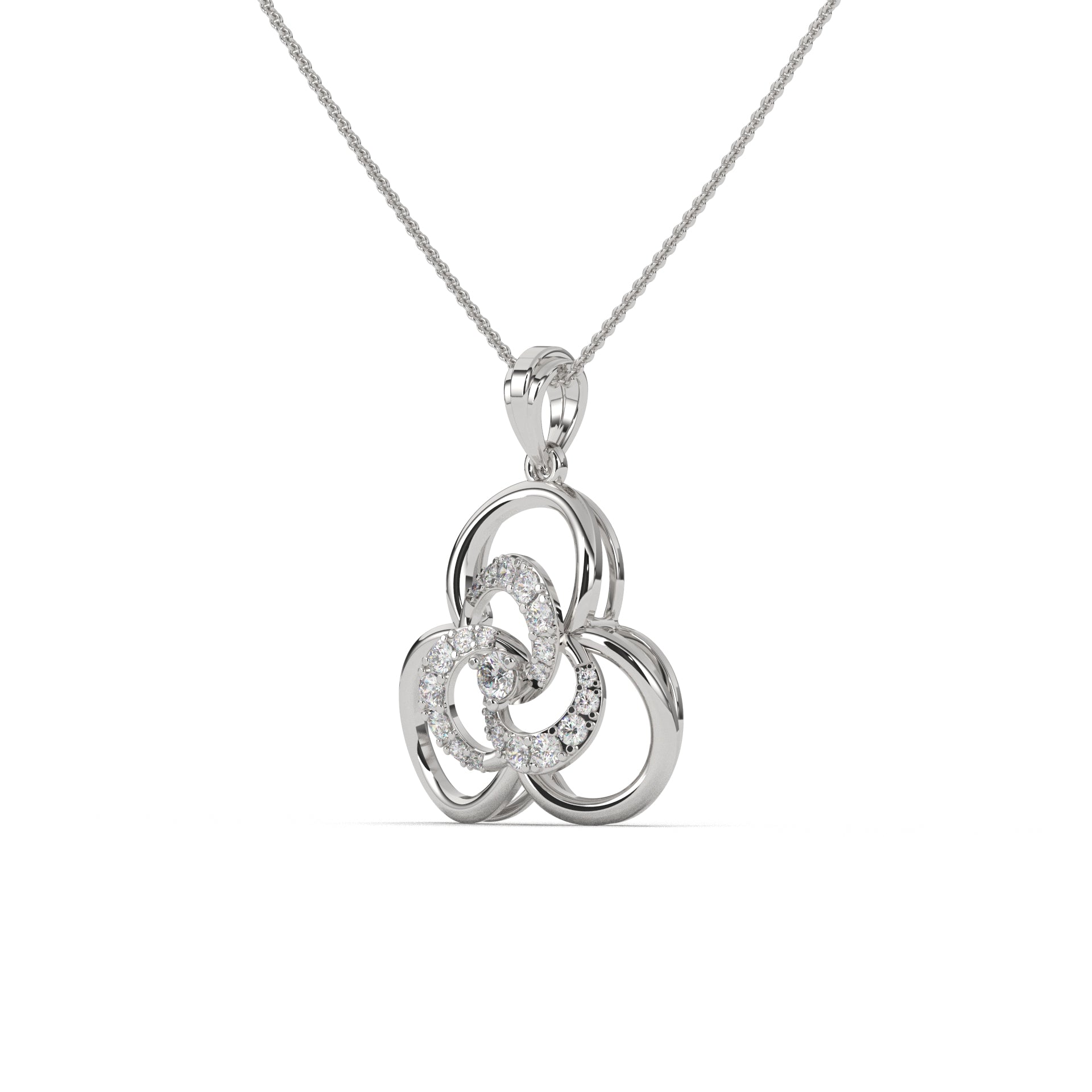 Mystic Overlay Solitaire Pendant