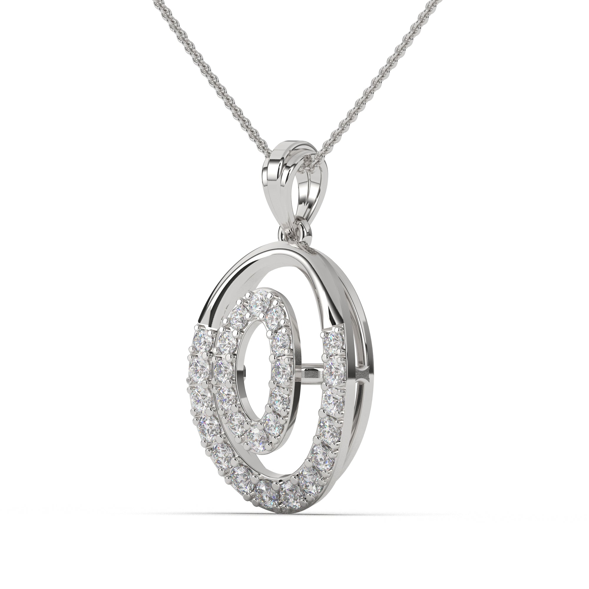 Elliptic Diamond Pendant