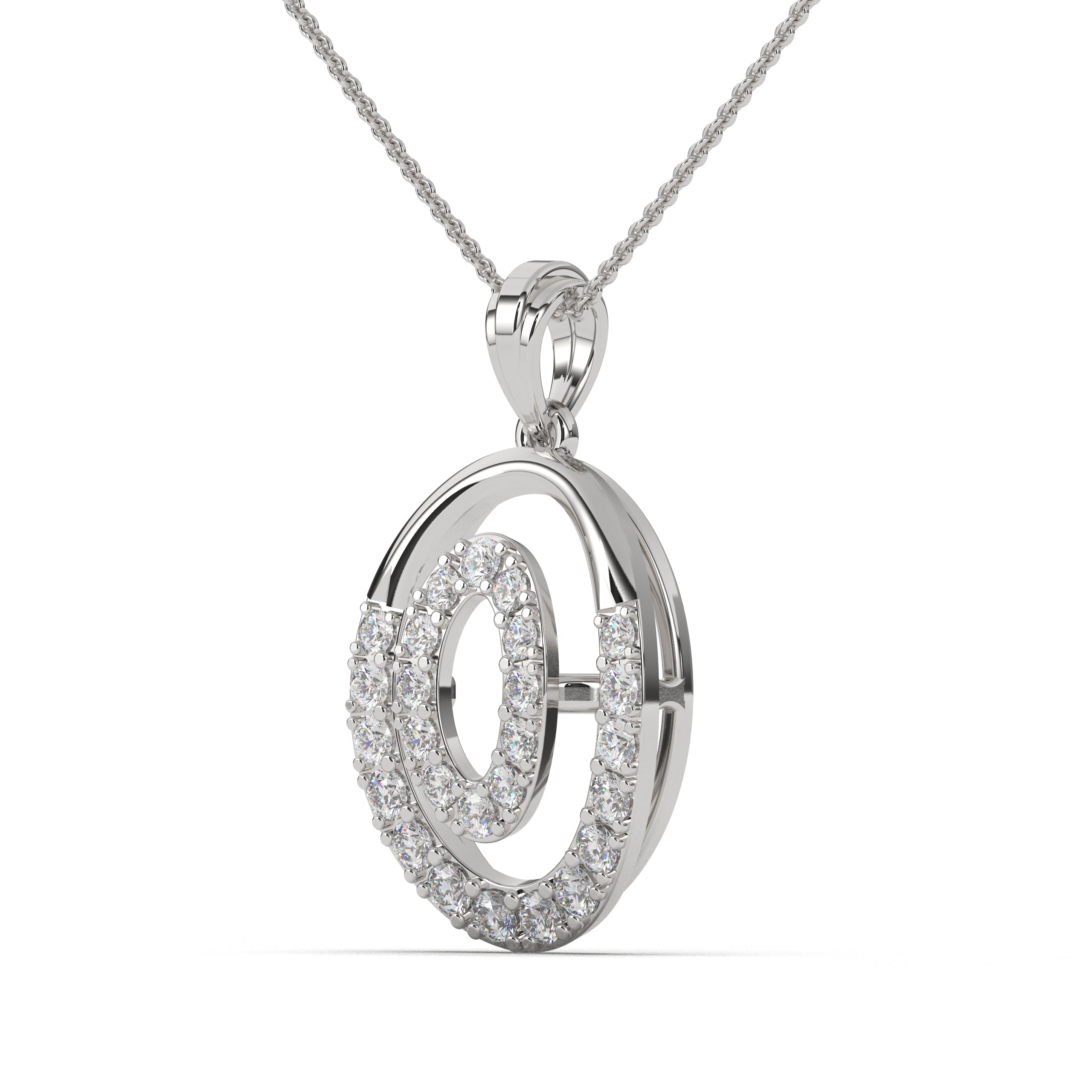 Elliptic Diamond Pendant