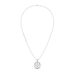 Dual Circle Pear Stone Silver Pendant