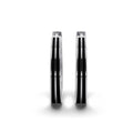 Double Line Huggie Hoop Silver Earrings 17mm