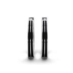 Double Line Huggie Hoop Silver Earrings 17mm