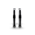 Single Line Huggie Hoop Silver Earrings 17mm