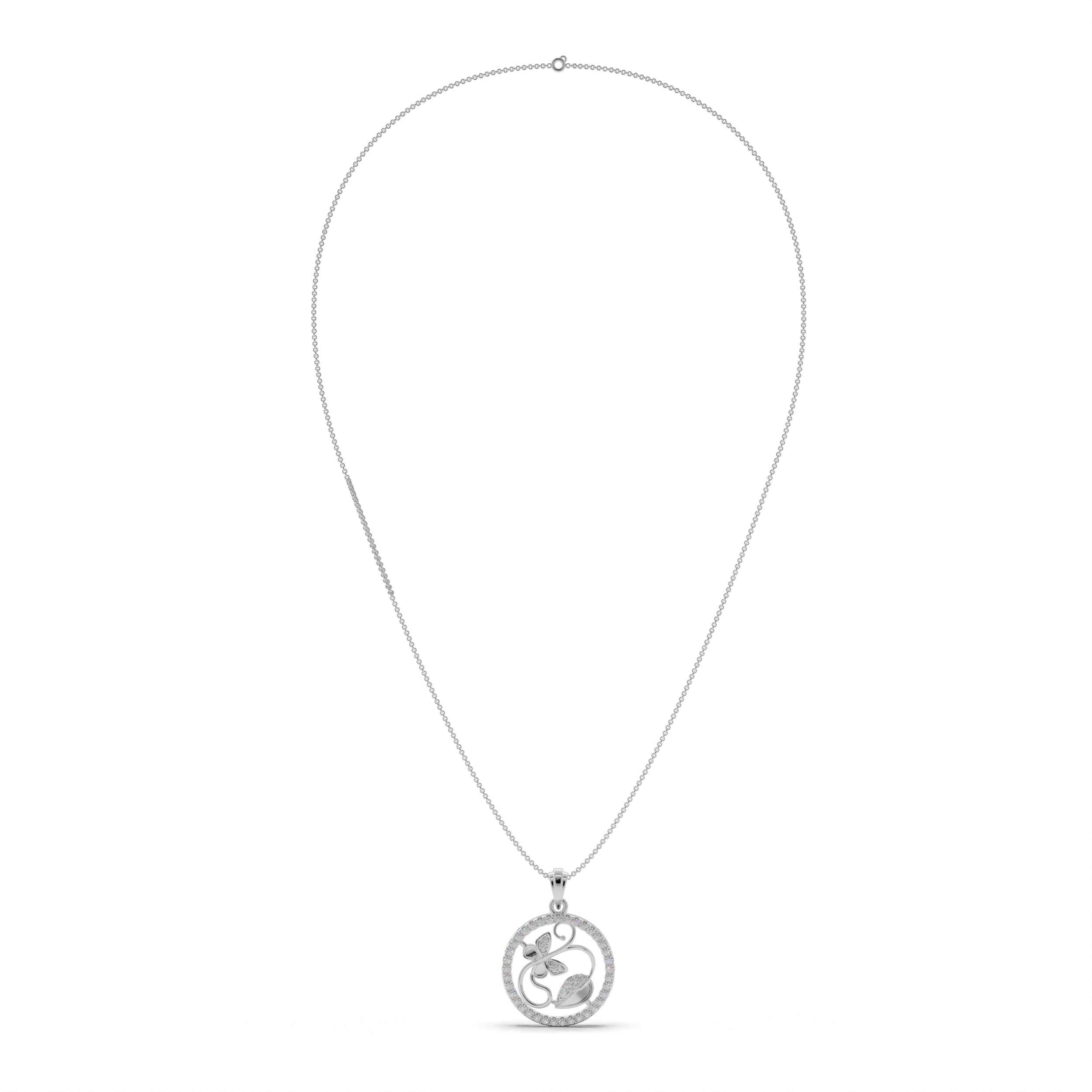 Leaf Motif Silver Pendant