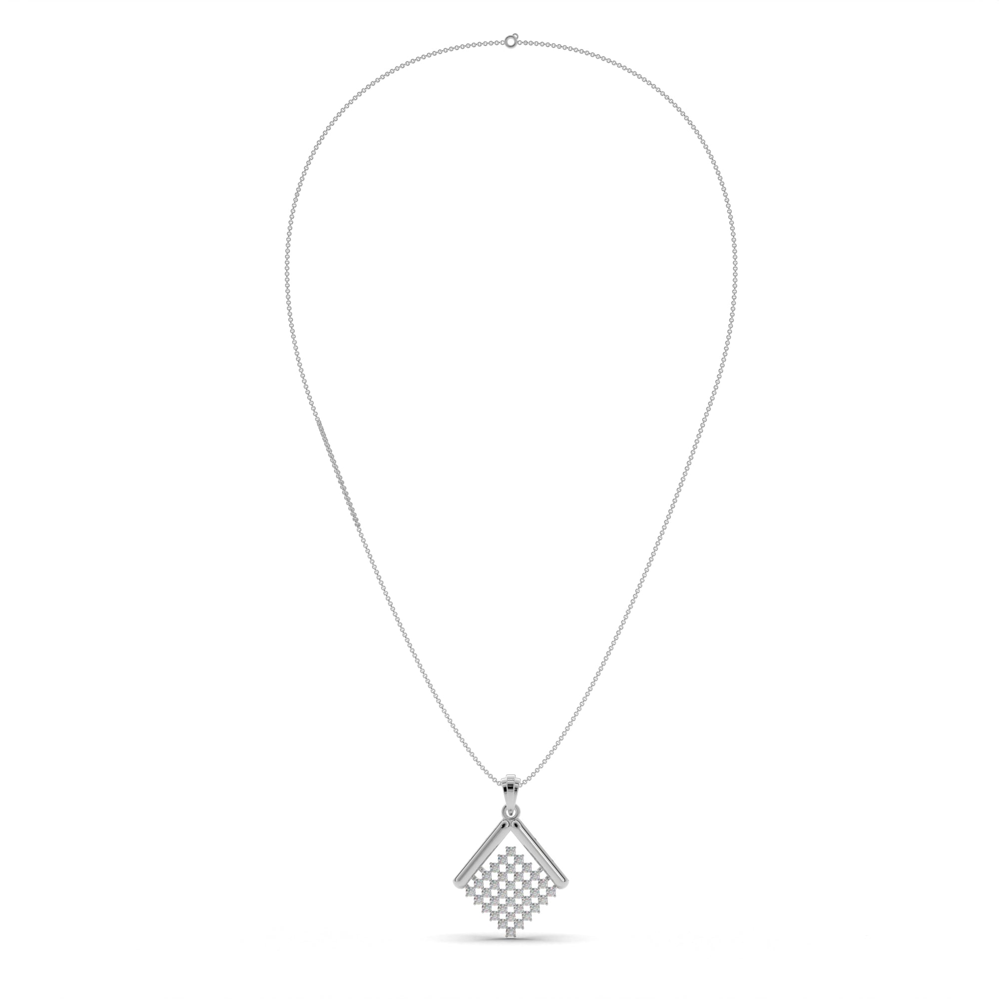 Geometric Square Silver Pendant