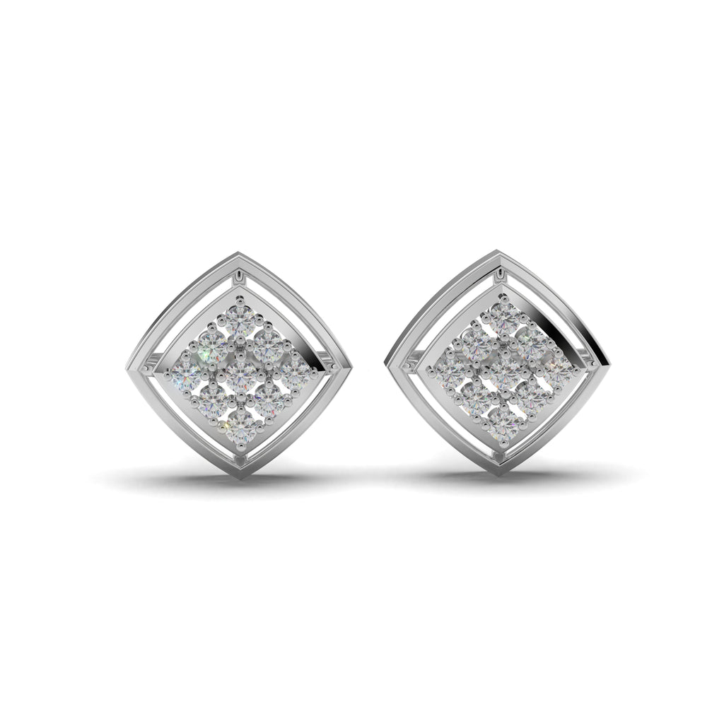 Twin Cluster Silver Studs Earring