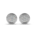 Round Disc Silver Stud Earrings